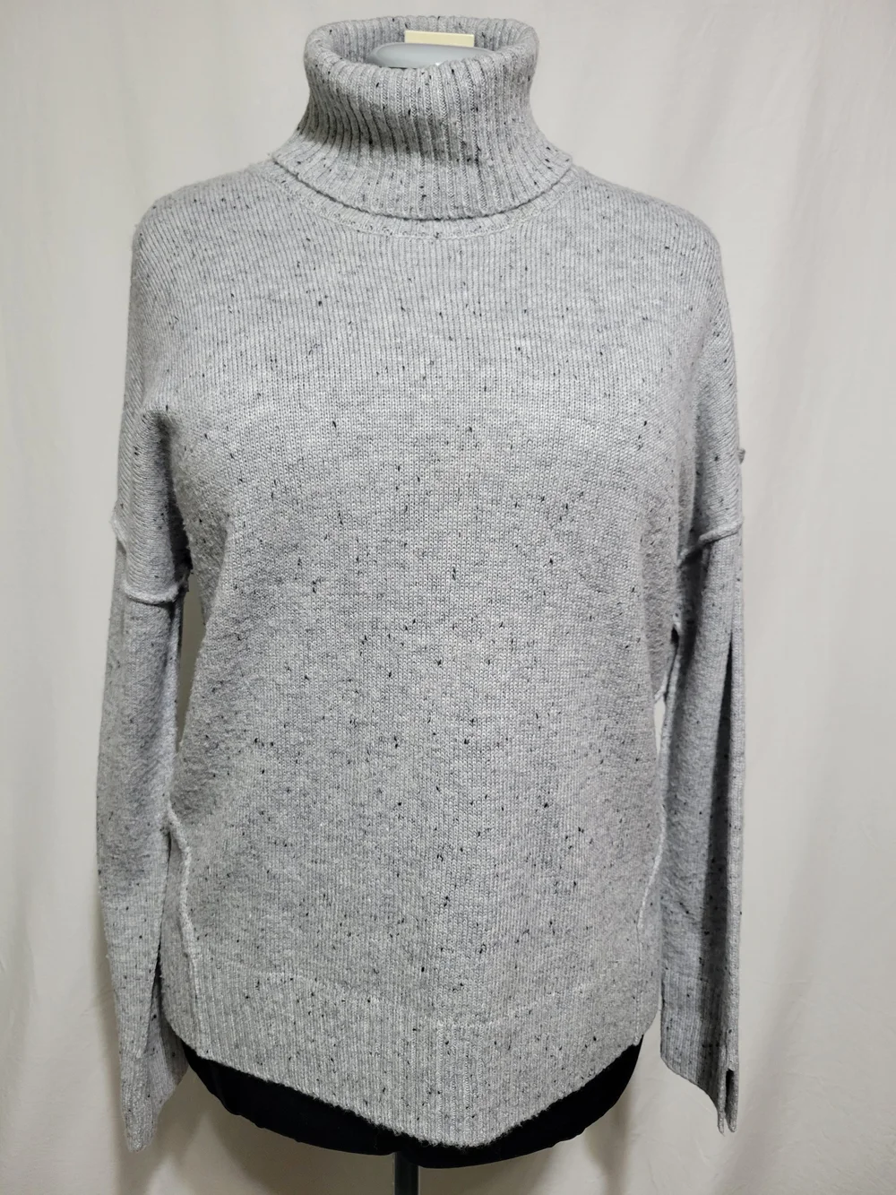 Michael Kors Speckled Light Gray Turtleneck Sweater